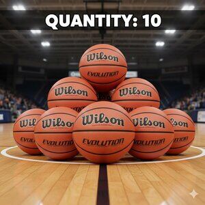 Wilson Evolution Basketball 29.5" Official Size 7 Indoor Game Ball -Pack of 10
